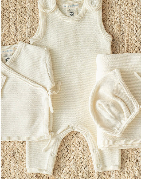 4pc Knit Newborn Set - Creme