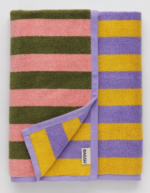 Bath Towel - Sunset Quilt Stripe