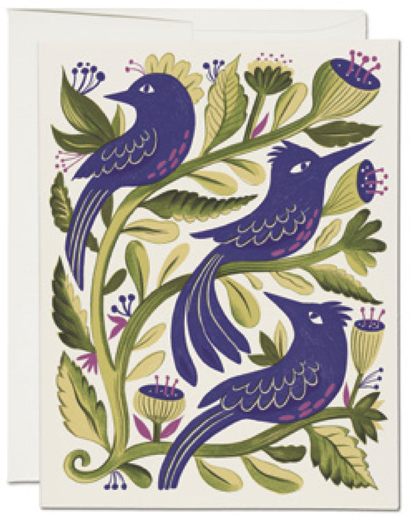 Purple Birds Greeting Card