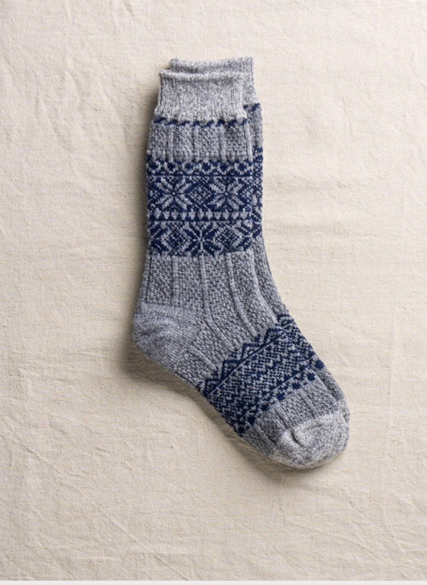 Snow Patterned Socks - Grey