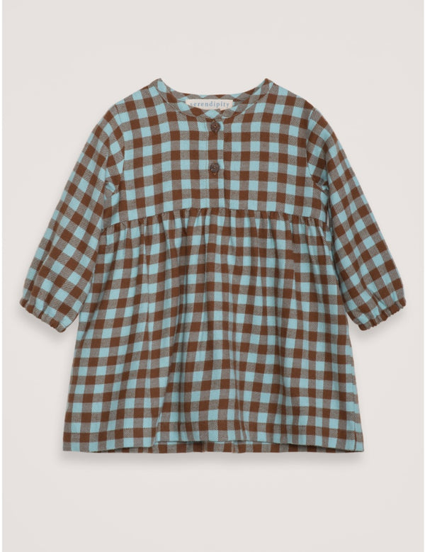 Baby Brushed Dress - Coffee Checks