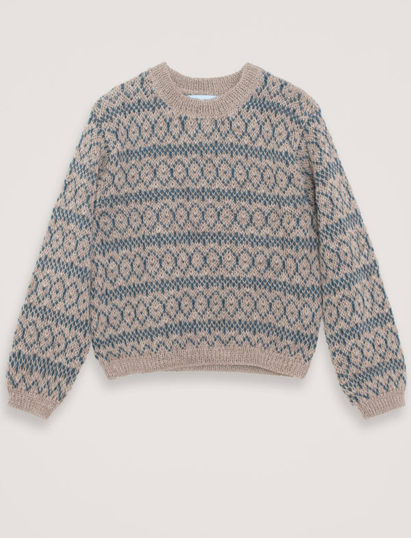 Alpaca Pattern Sweater - Dark Reef