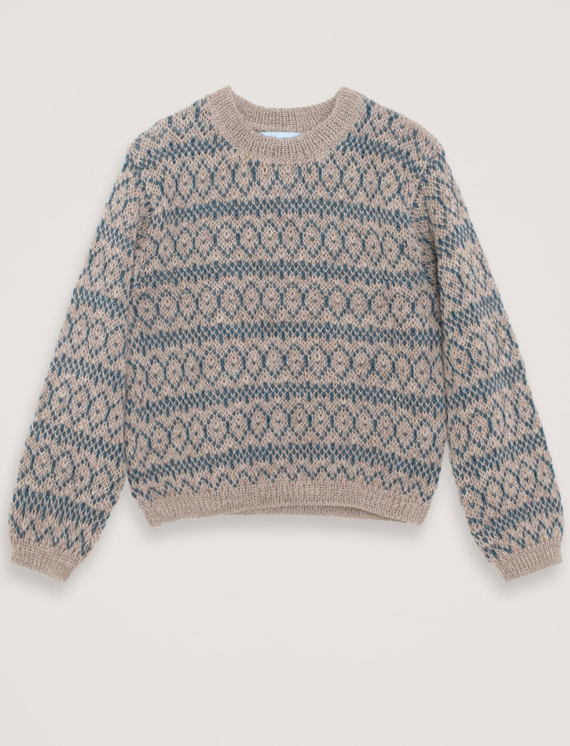 Alpaca Pattern Sweater - Dark Reef