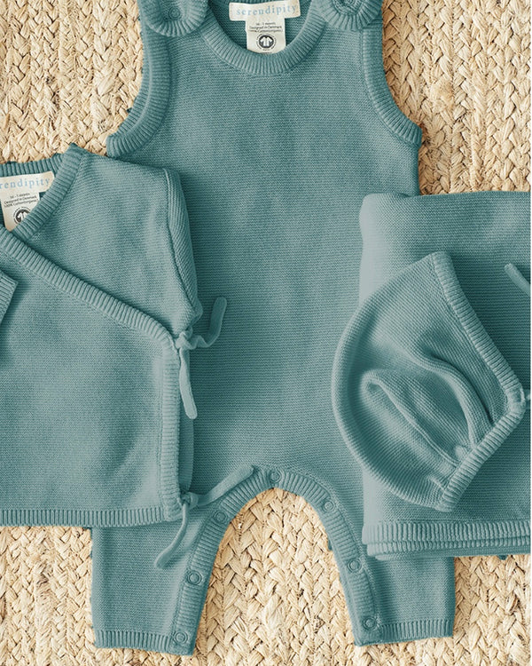 4pc Knit Newborn Set - Raindrop