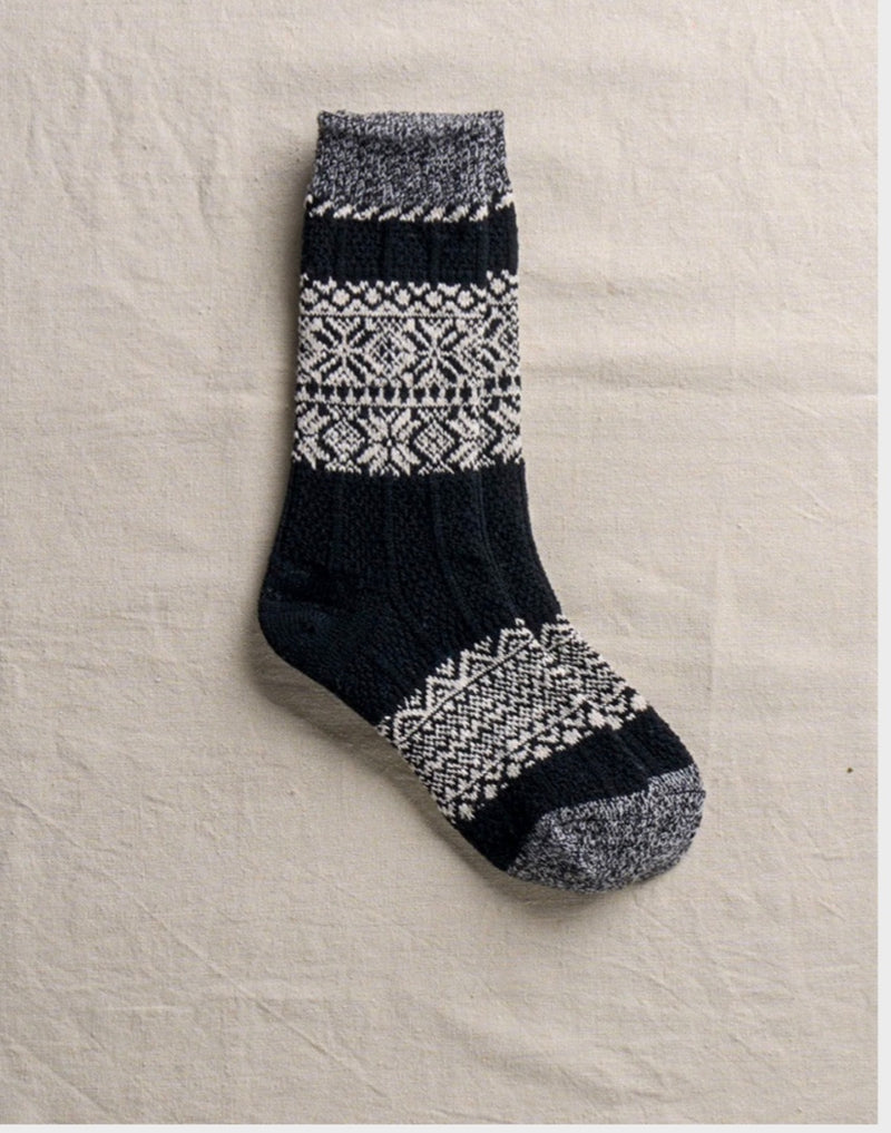 Snow Patterned Socks - Black