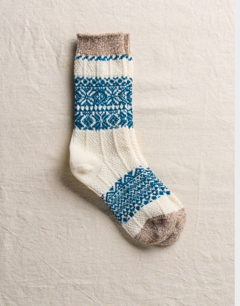 Snow Patterned Socks - Ivory