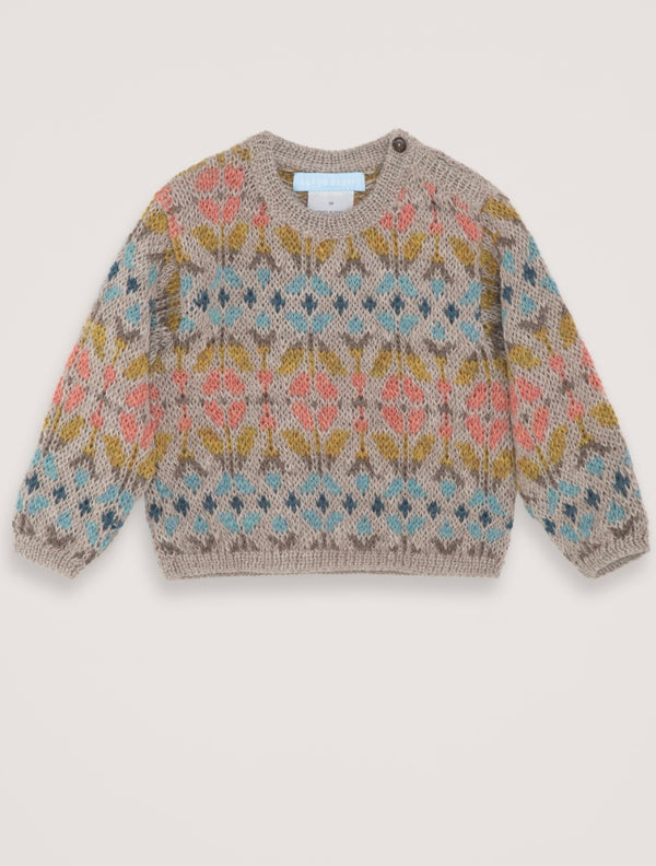 Baby Alpaca Pattern Sweater - Multi