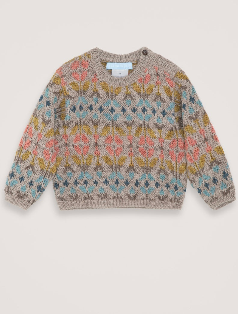 Baby Alpaca Pattern Sweater - Multi