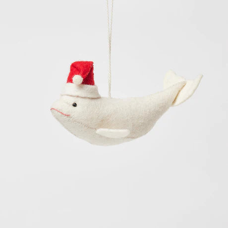 Joyful Santa Beluga Ornament