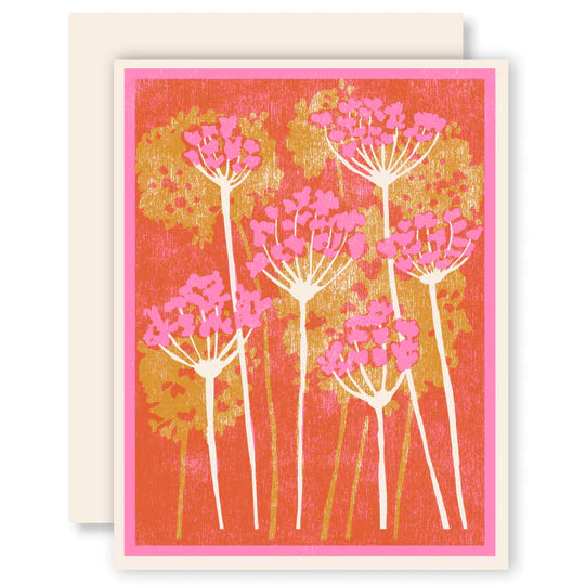 Pink and Gold Floral Card