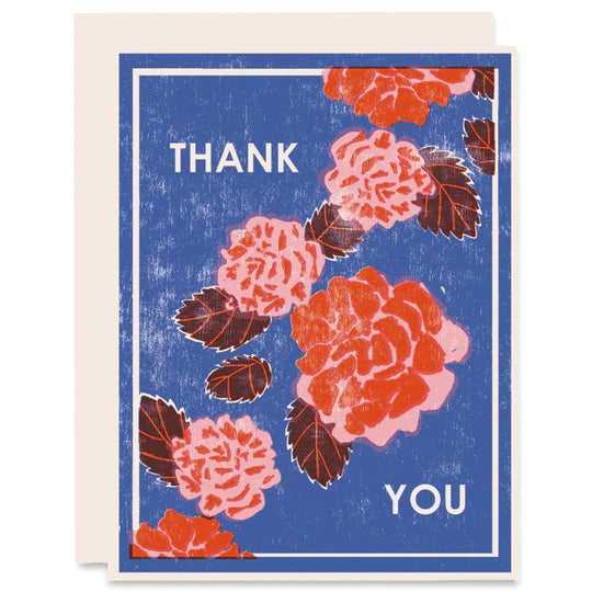 Thank You Red Peonies Card