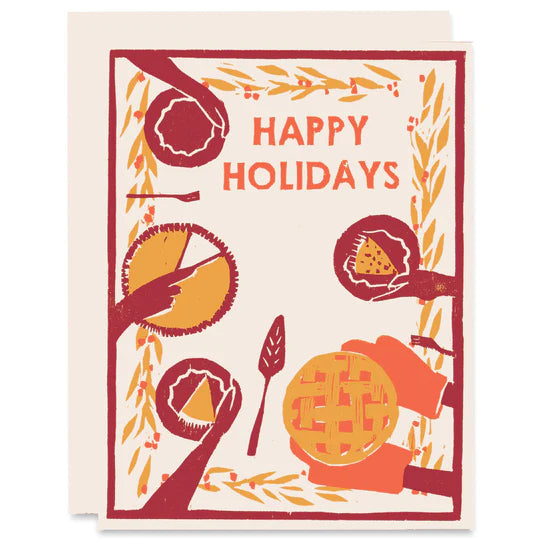 Happy Holidays Pie Card - Box of 6