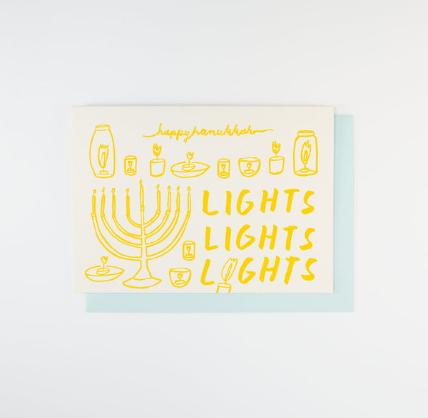 Lights Lights Lights Happy Hanukkah Card