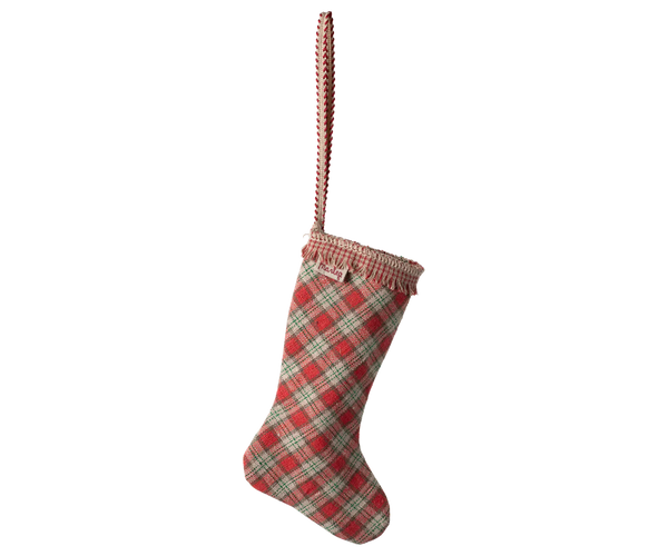 Stocking Ornament, Checker - Red