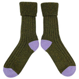 Recycled Lambswool & Silk Blend Unisex Ribbed Socks