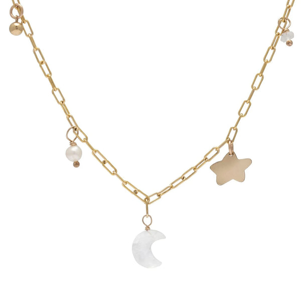 Selene Charm Necklace - Gold