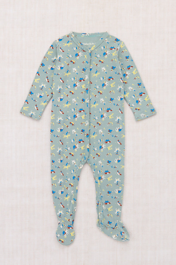 Baby Footed One-Piece - Overcast Circus