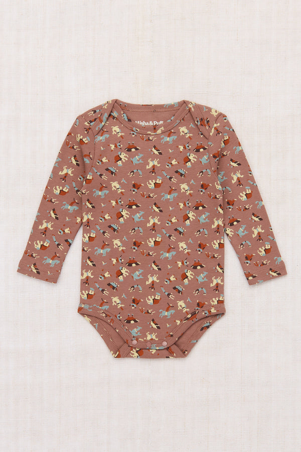 Baby Long Sleeve Lap Onesie - Mousse Circus