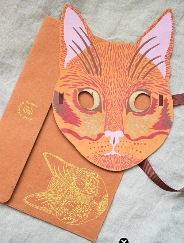 Cat Mask Greeting Card