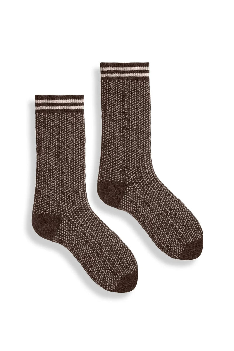 Women’s Nordic Birdseye Wool Cashmere Crew Socks