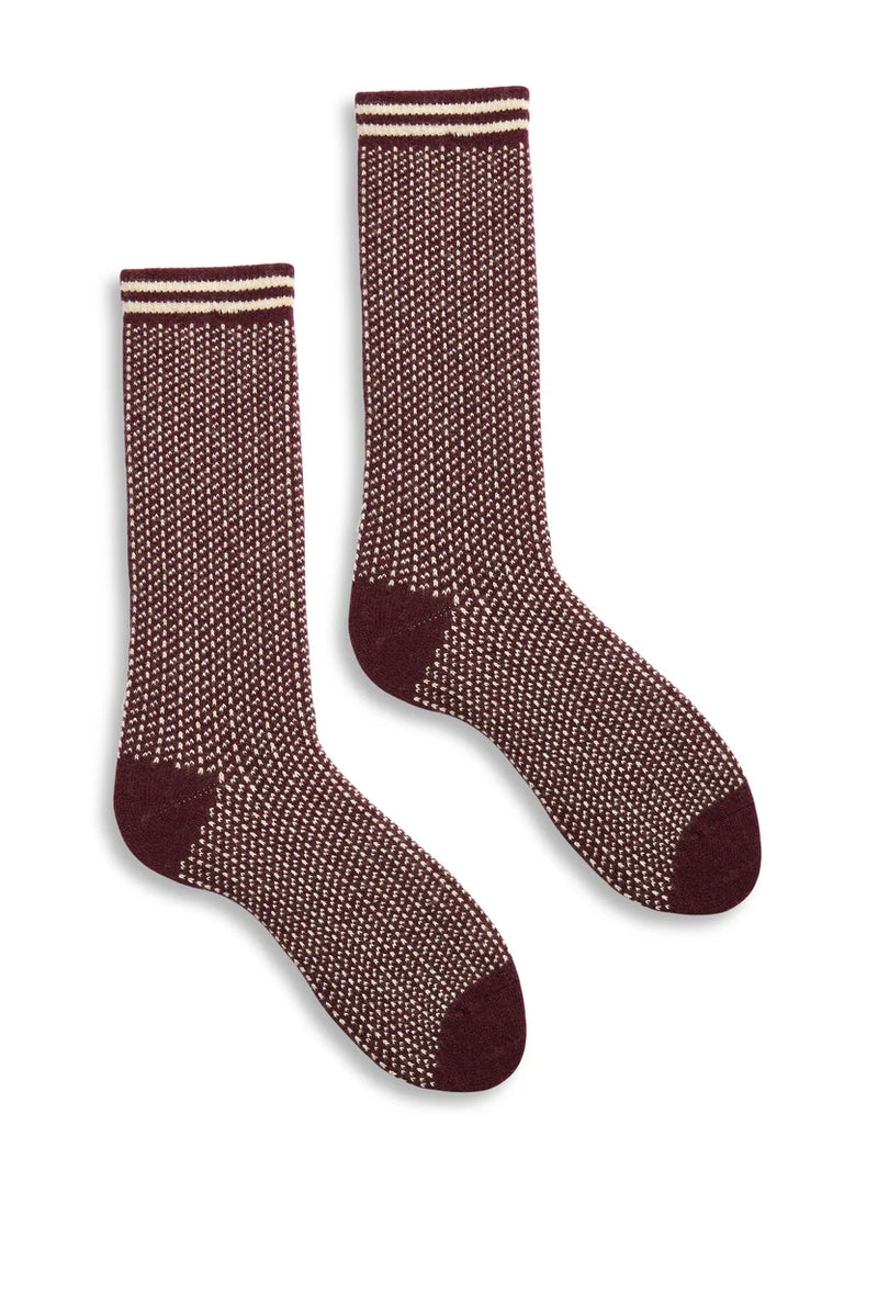 Women’s Nordic Birdseye Wool Cashmere Crew Socks