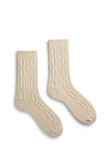 Women’s Chunky Cable Wool Cashmere Crew Socks