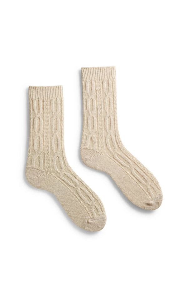 Women’s Chunky Cable Wool Cashmere Crew Socks