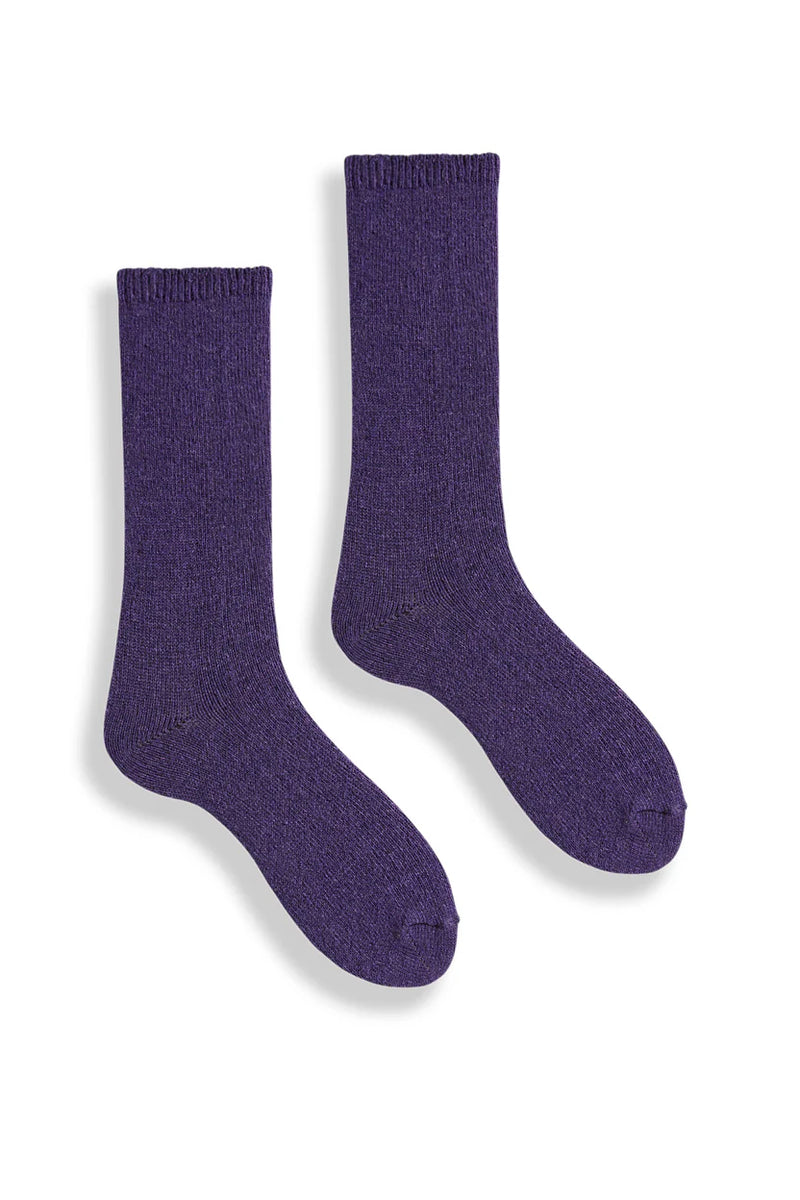 Women’s Solid Wool Cashmere Crew Socks