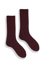Women’s Solid Wool Cashmere Crew Socks