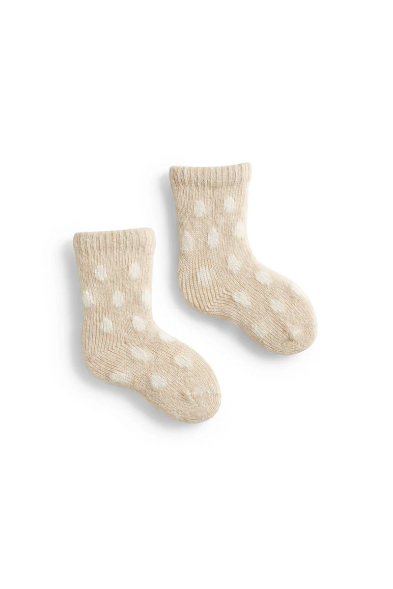 Baby Dot Wool Cashmere Socks - Créme