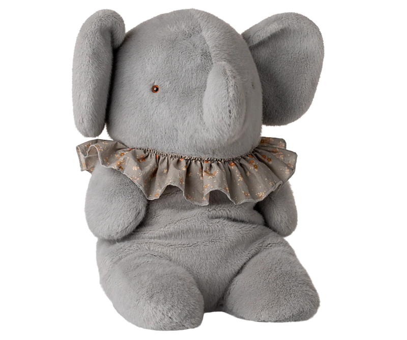 Elephant Plush, Big - Blue/Grey
