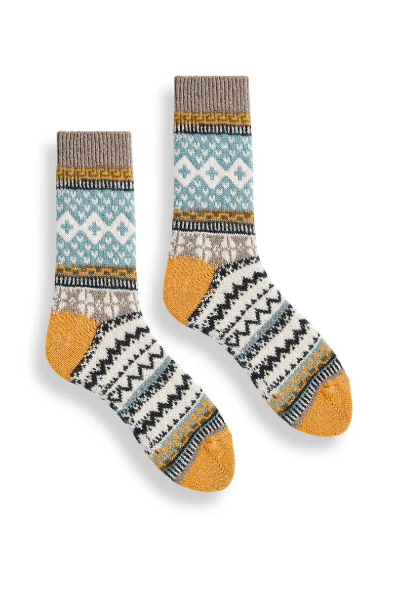 Women’s Fair Isle Wool Cashmere Crew Socks