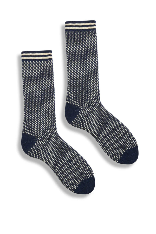 Men’s Nordic Birdseye Wool Cashmere Crew Socks