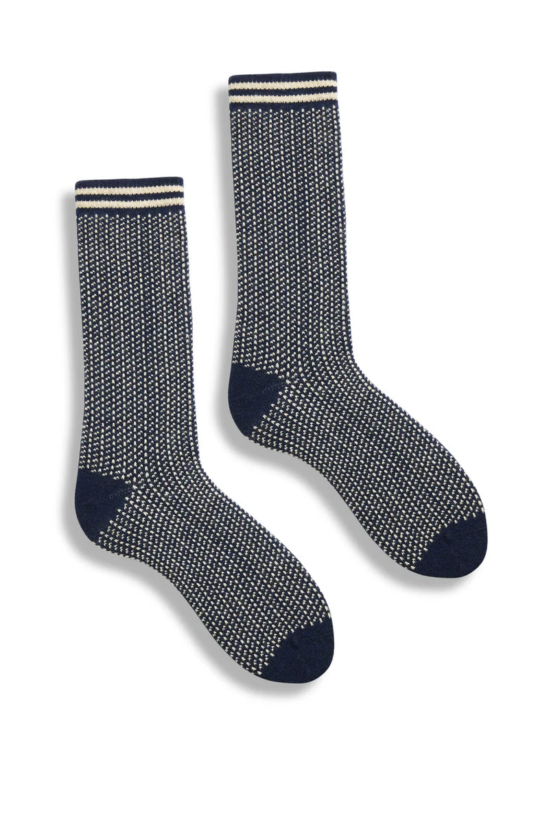 Men’s Nordic Birdseye Wool Cashmere Crew Socks