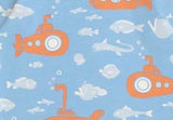 Long Sleeve Romper - Submarines Blue & Orange