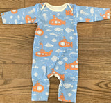 Long Sleeve Romper - Submarines Blue & Orange
