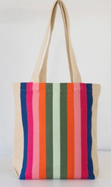 Cotton Canvas Tote - Spectrum Stripes