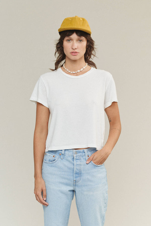 Cropped Ojai Tee - Washed White