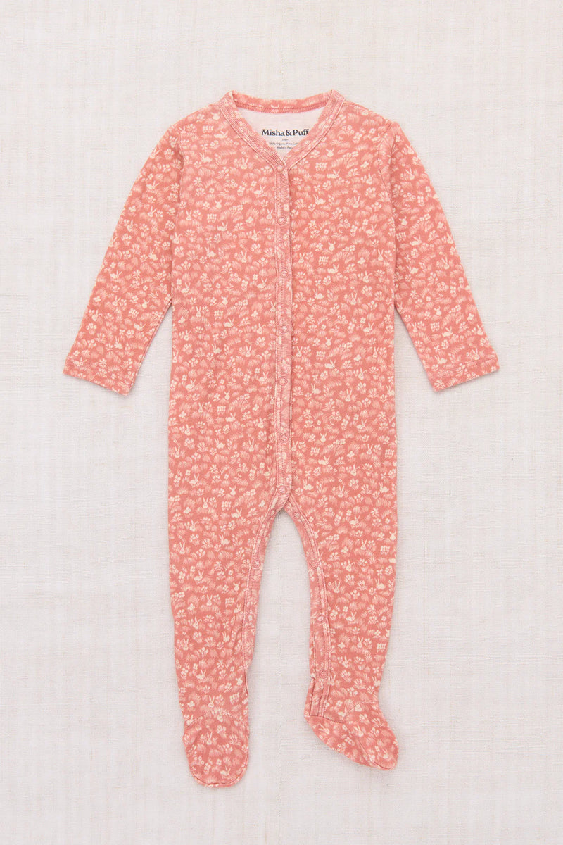 Baby Footed One-Piece - Rosewood Bunny Meadow