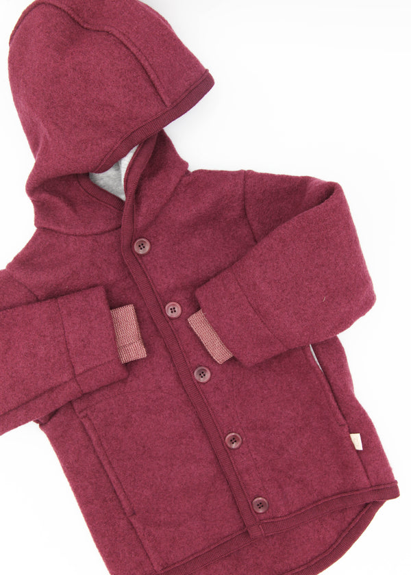 Children’s Boiled Wool Jacket - Cassis