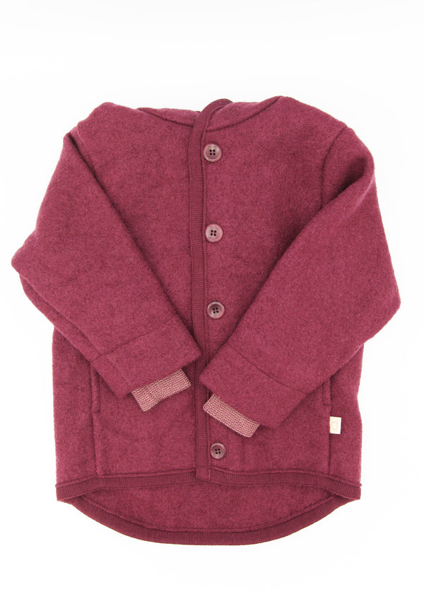 Children’s Boiled Wool Jacket - Cassis