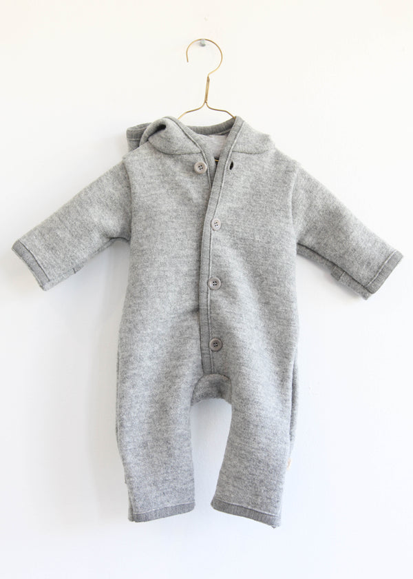 Babies Boiled Wool Overall - Grey