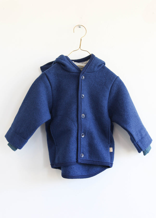 Children’s Boiled Wool Jacket - Navy