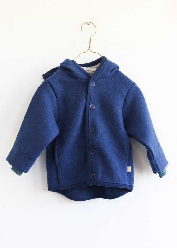 Children’s Boiled Wool Jacket - Navy