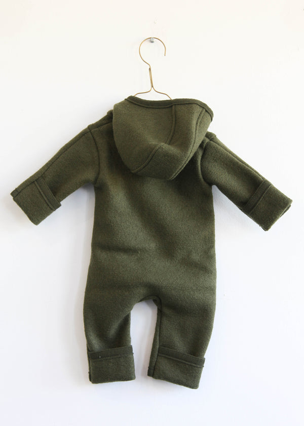 Babies Boiled Wool Overall - Olive