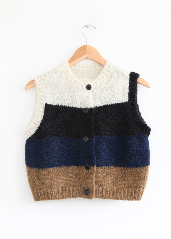 Alpaca & Mohair Striped Waistcoat