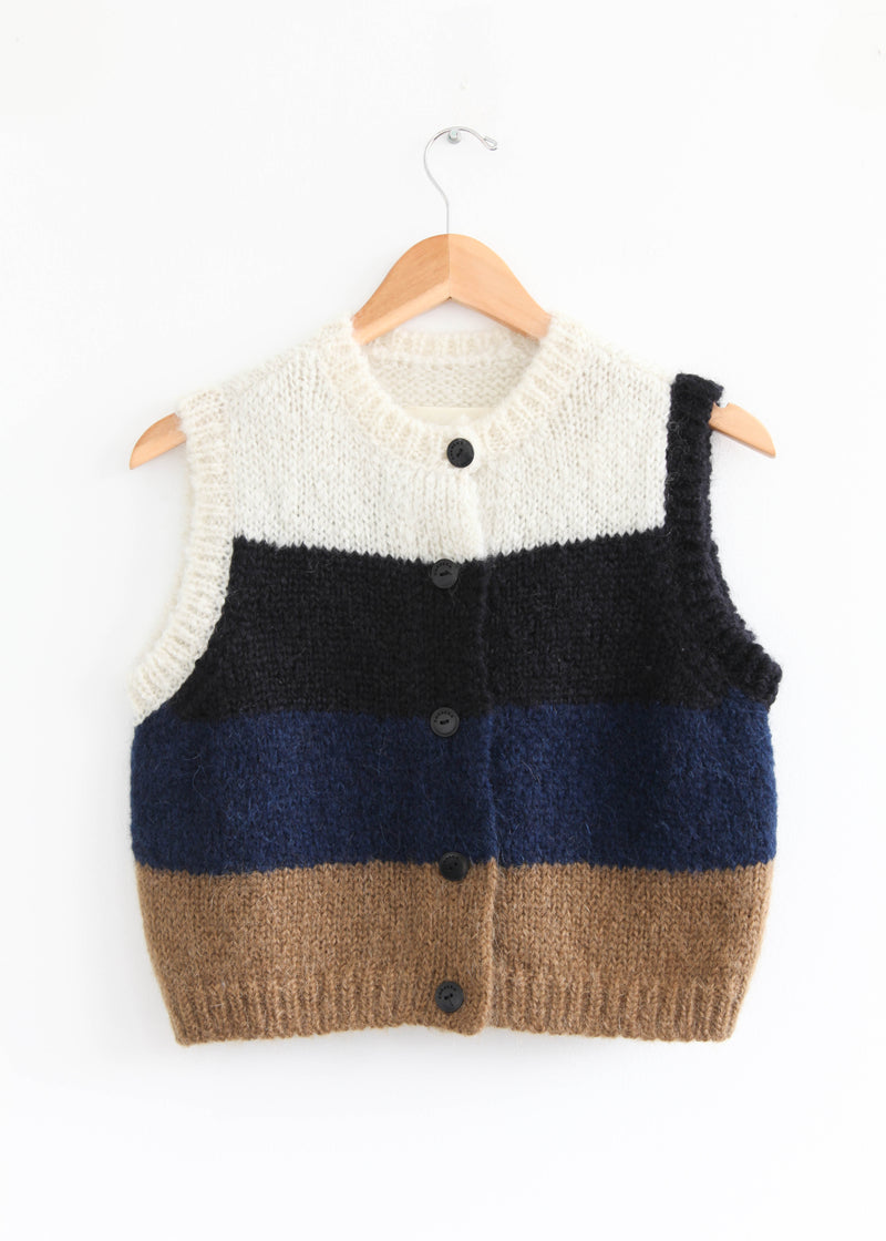 Alpaca & Mohair Striped Waistcoat