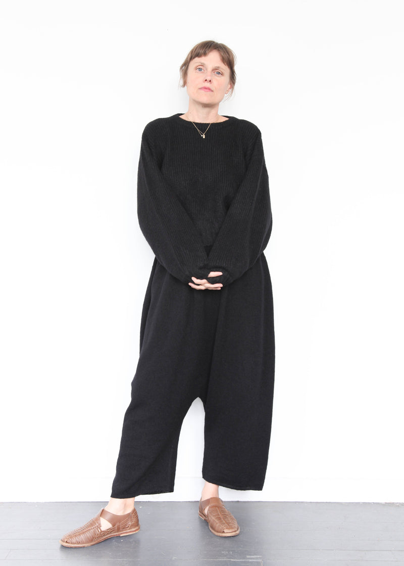 Balloon Sleeve Sweater - Black