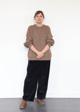 Alpaca Rib Sweater - Brown