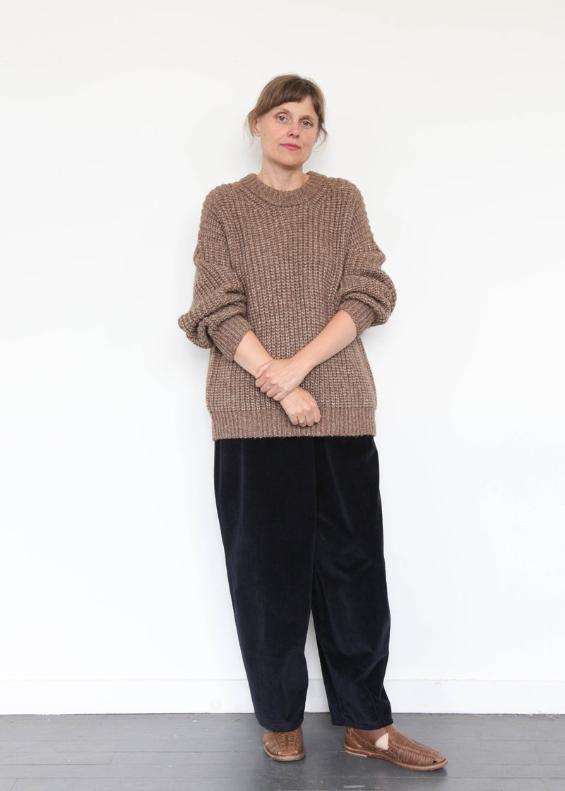 Alpaca Rib Sweater - Brown